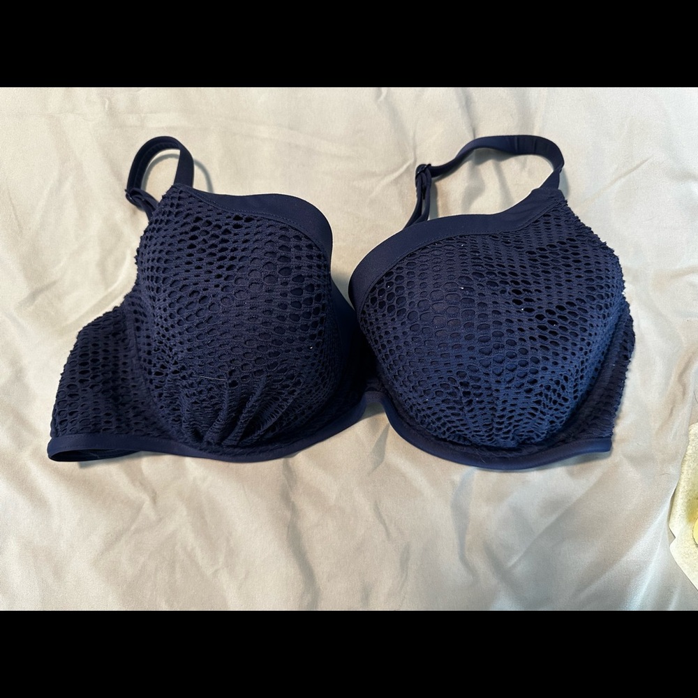 Fantasies Navy Knitted Bikini Top